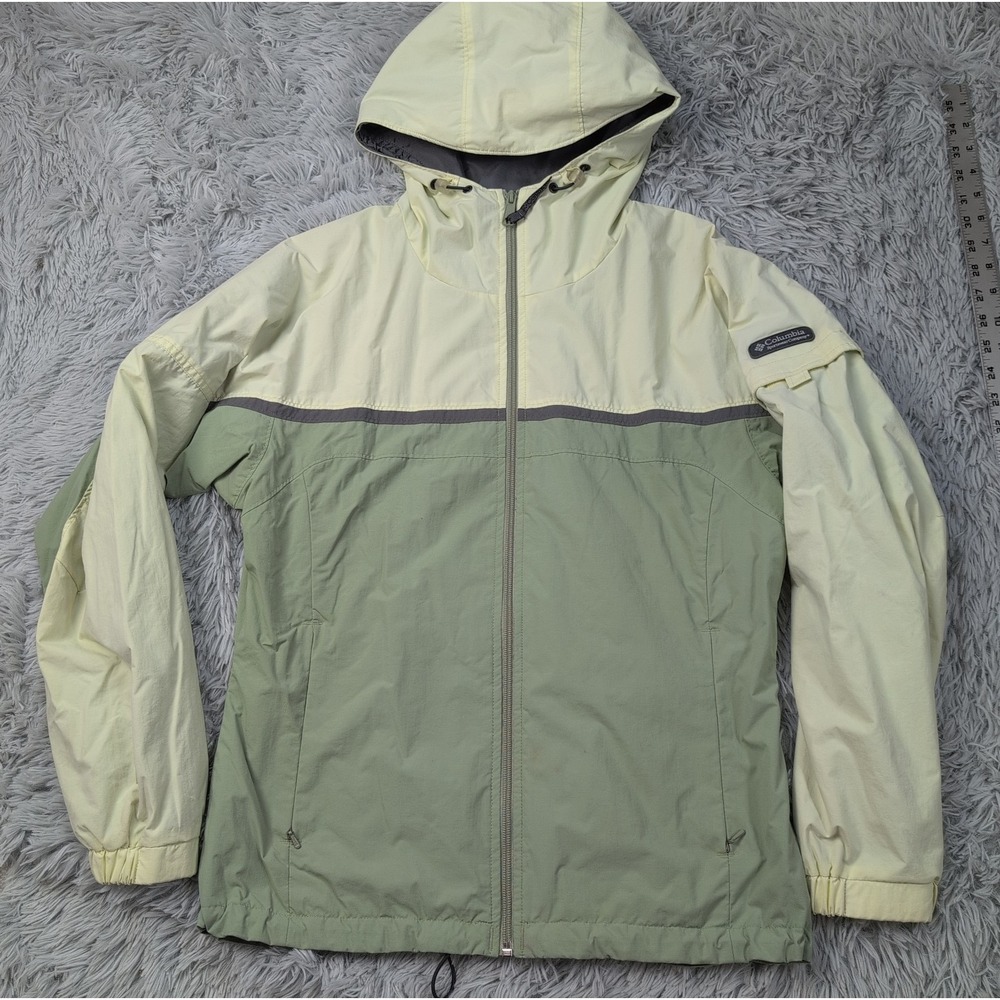 Columbia Jacket Womens M Windbreaker Vented Packable Coat Zip Up Pockets Hood